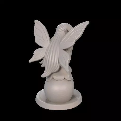Gothic Fairy on Skull 3D print model_5