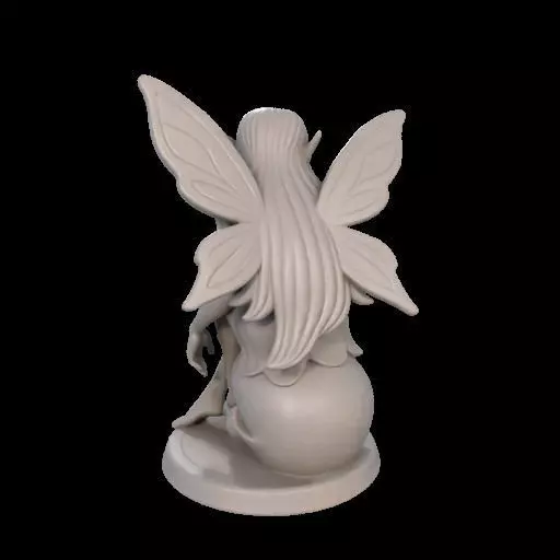 Gothic Fairy on Skull 3D print model_9