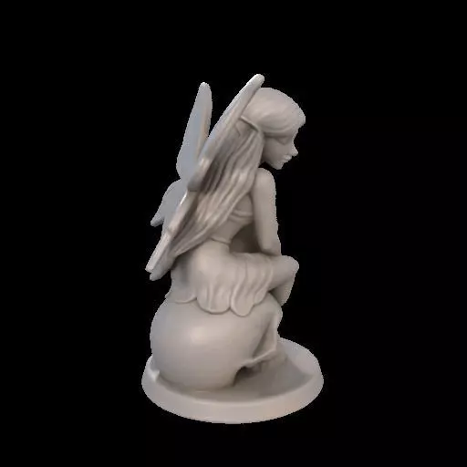 Gothic Fairy on Skull 3D print model_29