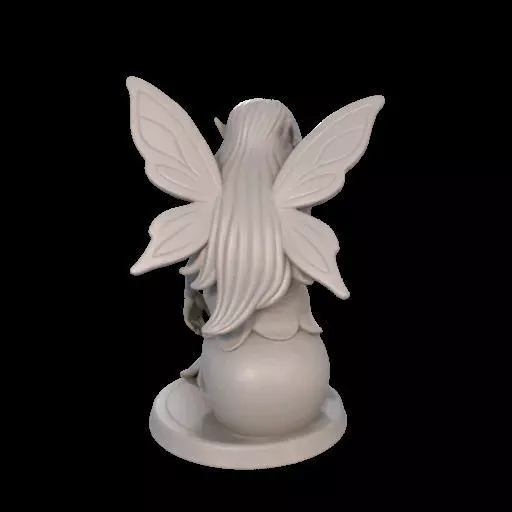 Gothic Fairy on Skull 3D print model_7