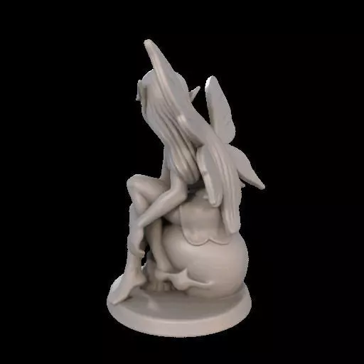 Gothic Fairy on Skull 3D print model_14