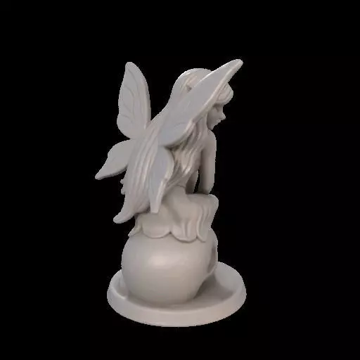 Gothic Fairy on Skull 3D print model_3