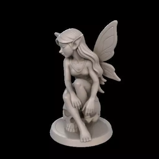 Gothic Fairy on Skull 3D print model_20