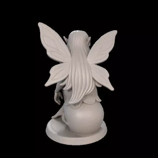 Gothic Fairy on Skull 3D print model_8