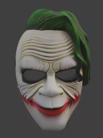 Joker Heath Ledger Dark Knight  Batman Cosplay Mask 3D print model_0