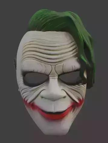 Joker Heath Ledger Dark Knight  Batman Cosplay Mask 3D print model