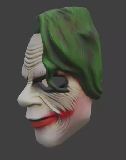 Joker Heath Ledger Dark Knight  Batman Cosplay Mask 3D print model_1