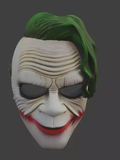 Joker Heath Ledger Dark Knight  Batman Cosplay Mask 3D print model_5