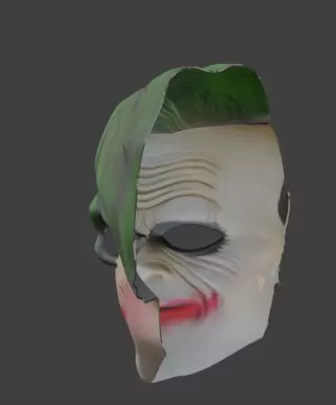 Joker Heath Ledger Dark Knight  Batman Cosplay Mask 3D print model_2