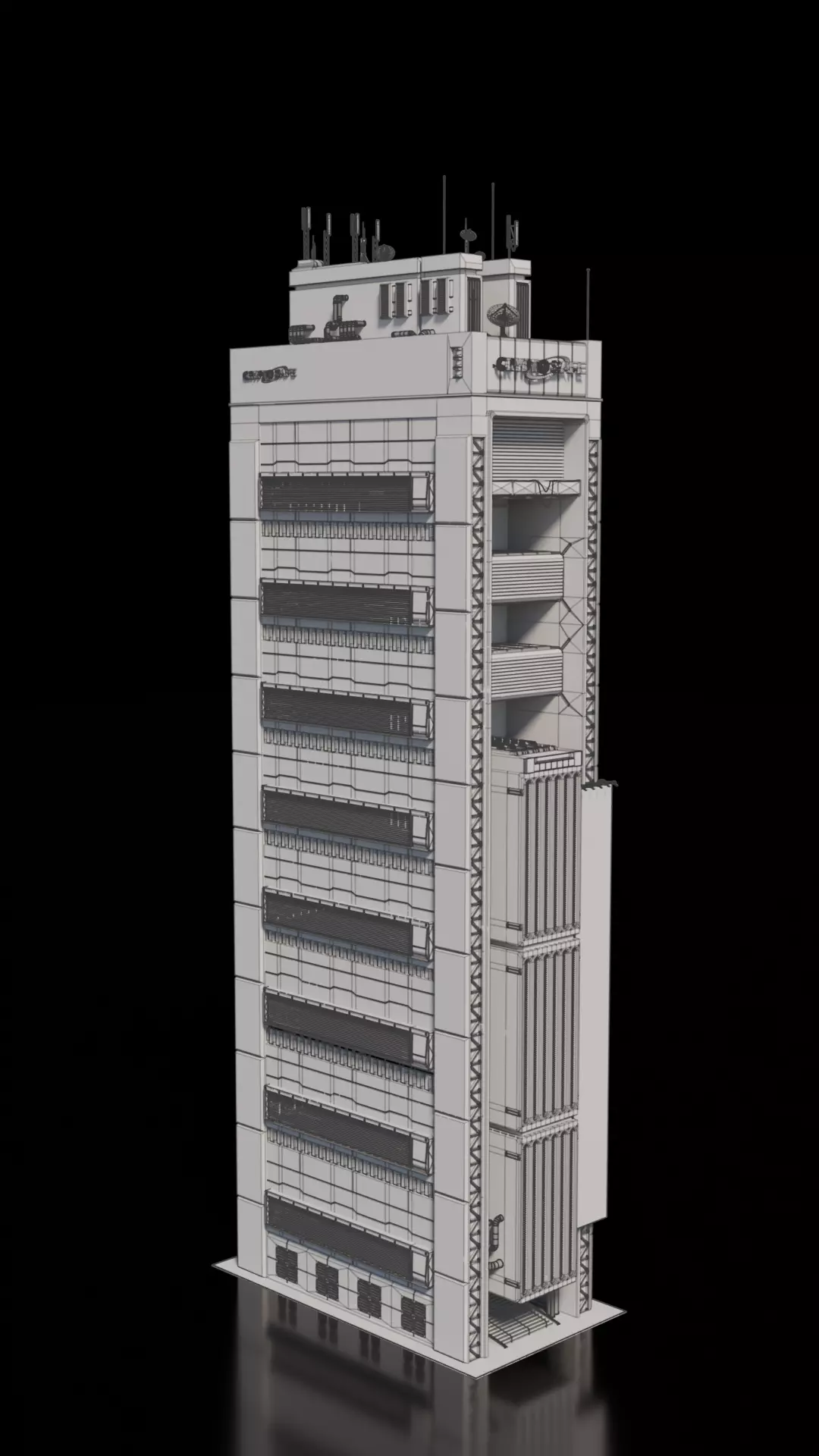 Cyberpunk building 5 3D model_5