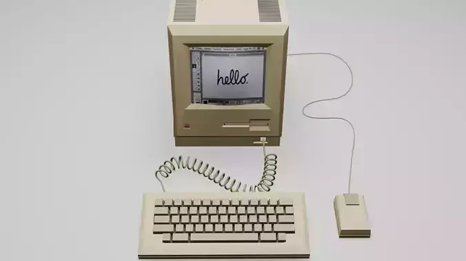 Apple Macintosh 1984 Low-poly 3D model