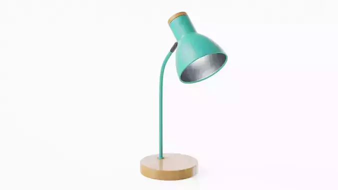 Adjustable Table Lamp Cyan - PBR metal lamp Low-poly 3D model