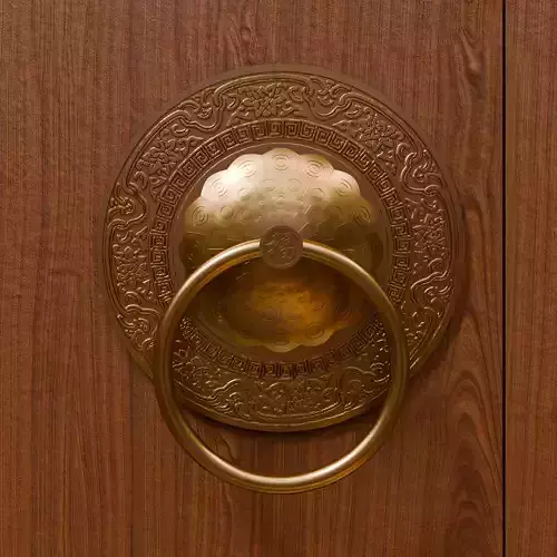 Chinese Style Vintage Door Knocker 7- High Poly 3D Model 3D print model