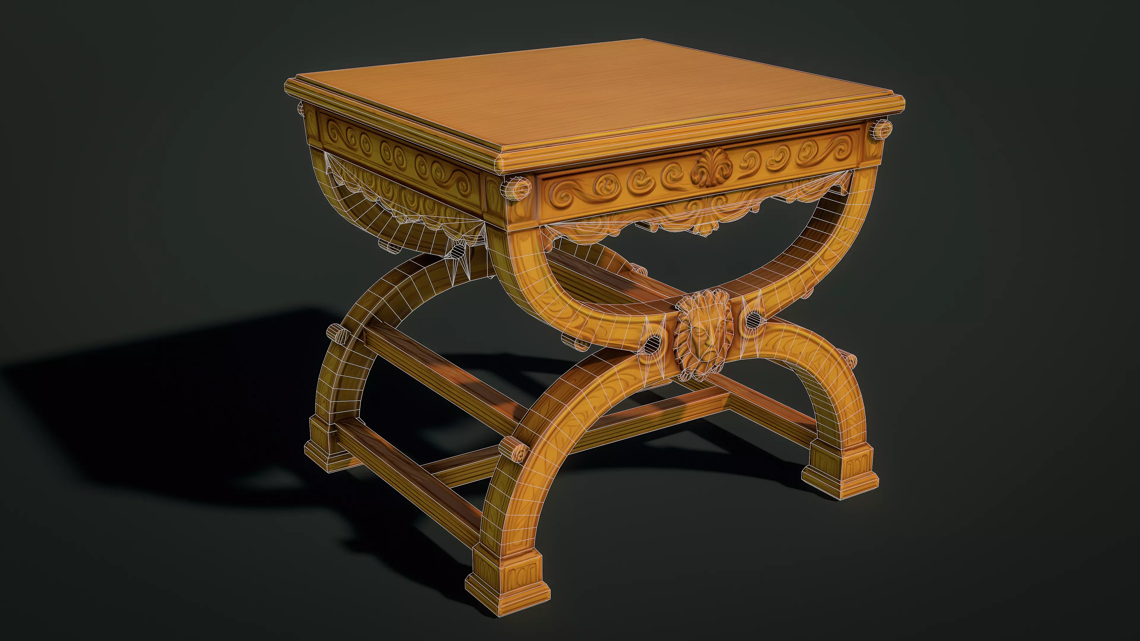 Medieval Stylized Table 03 Low-poly 3D model_0