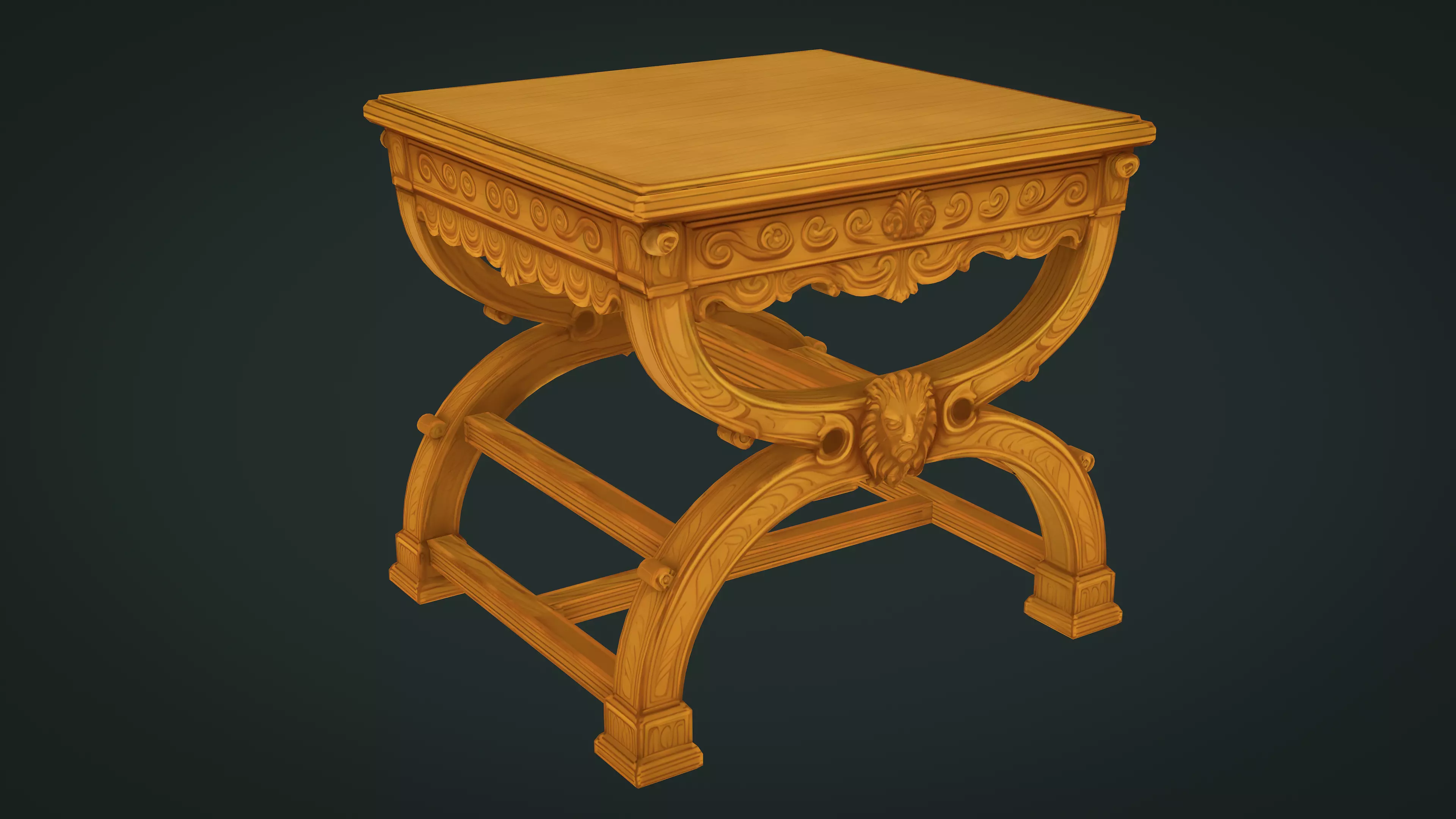 Medieval Stylized Table 03 Low-poly 3D model_3