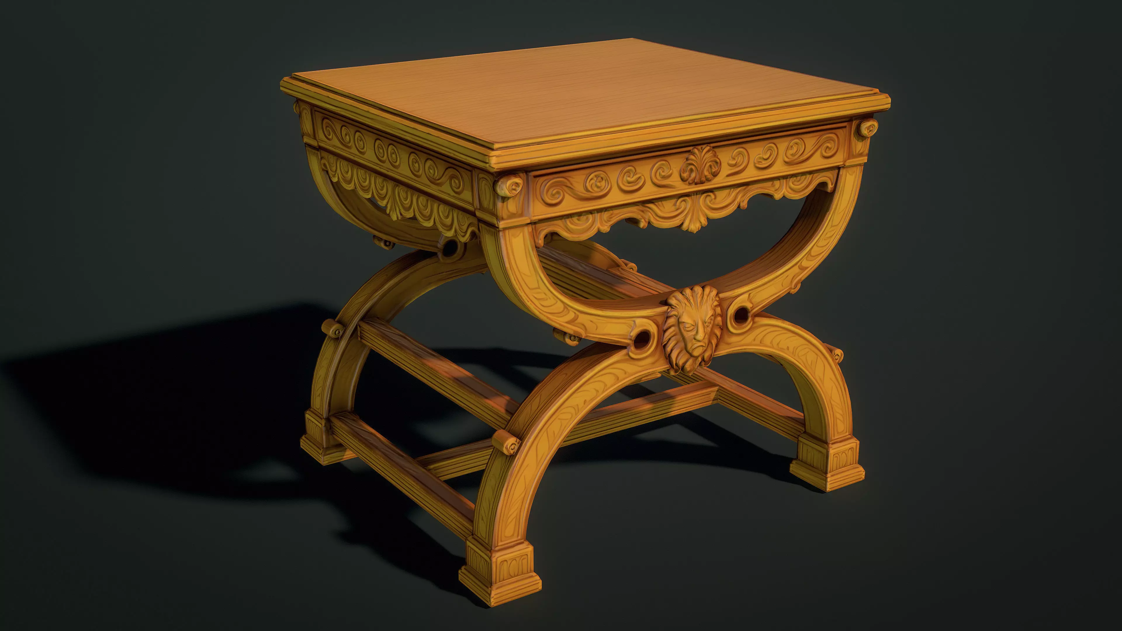 Medieval Stylized Table 03 Low-poly 3D model_2