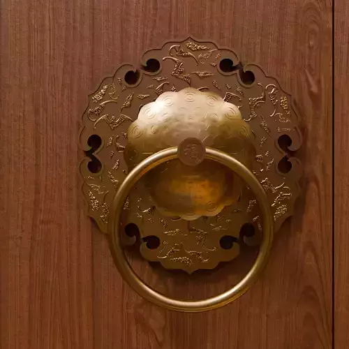 Chinese Style Vintage Door Knocker 8- High Poly 3D Model