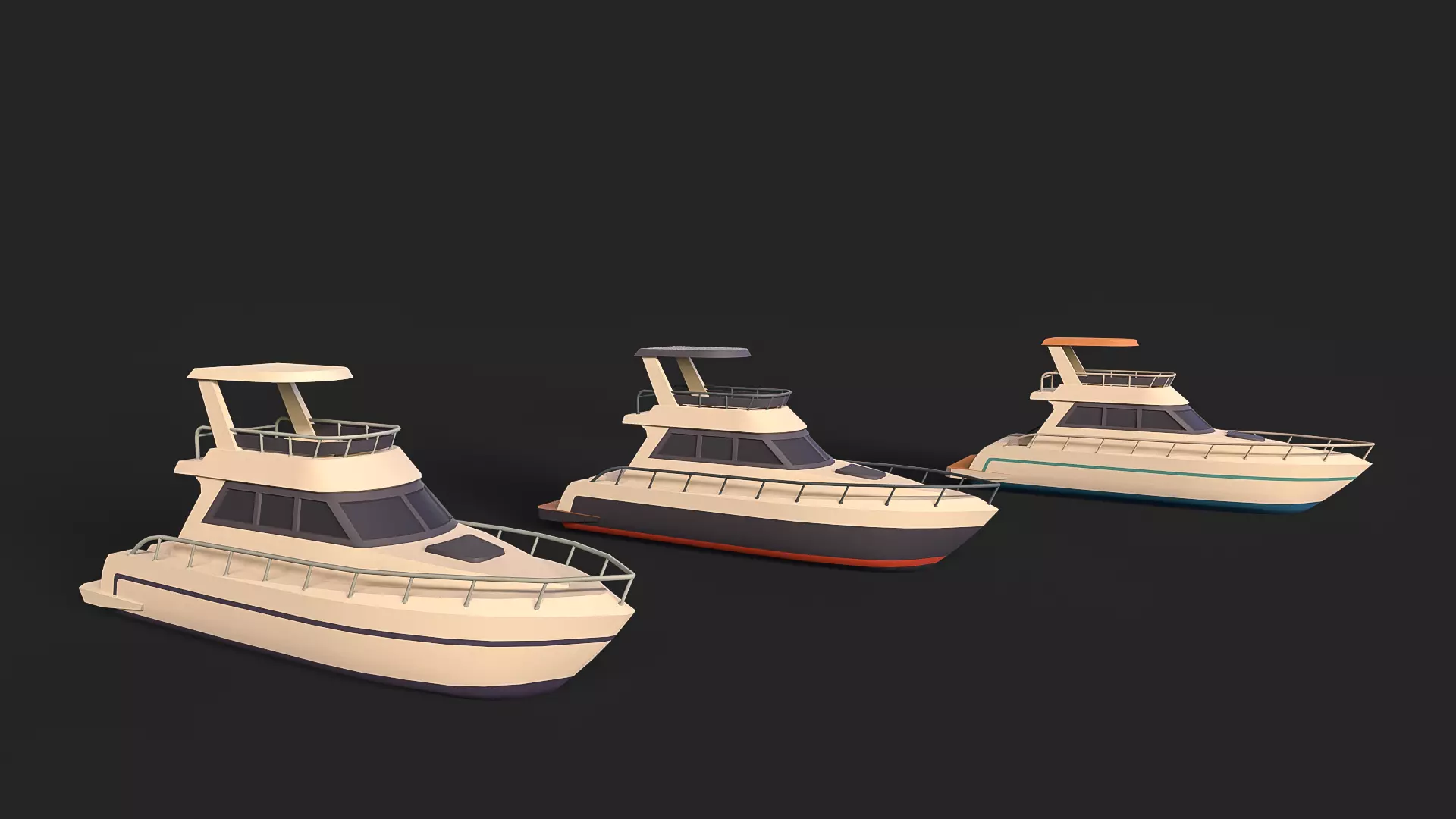 Stylized Watercraft Pack Low-poly 3D model_17
