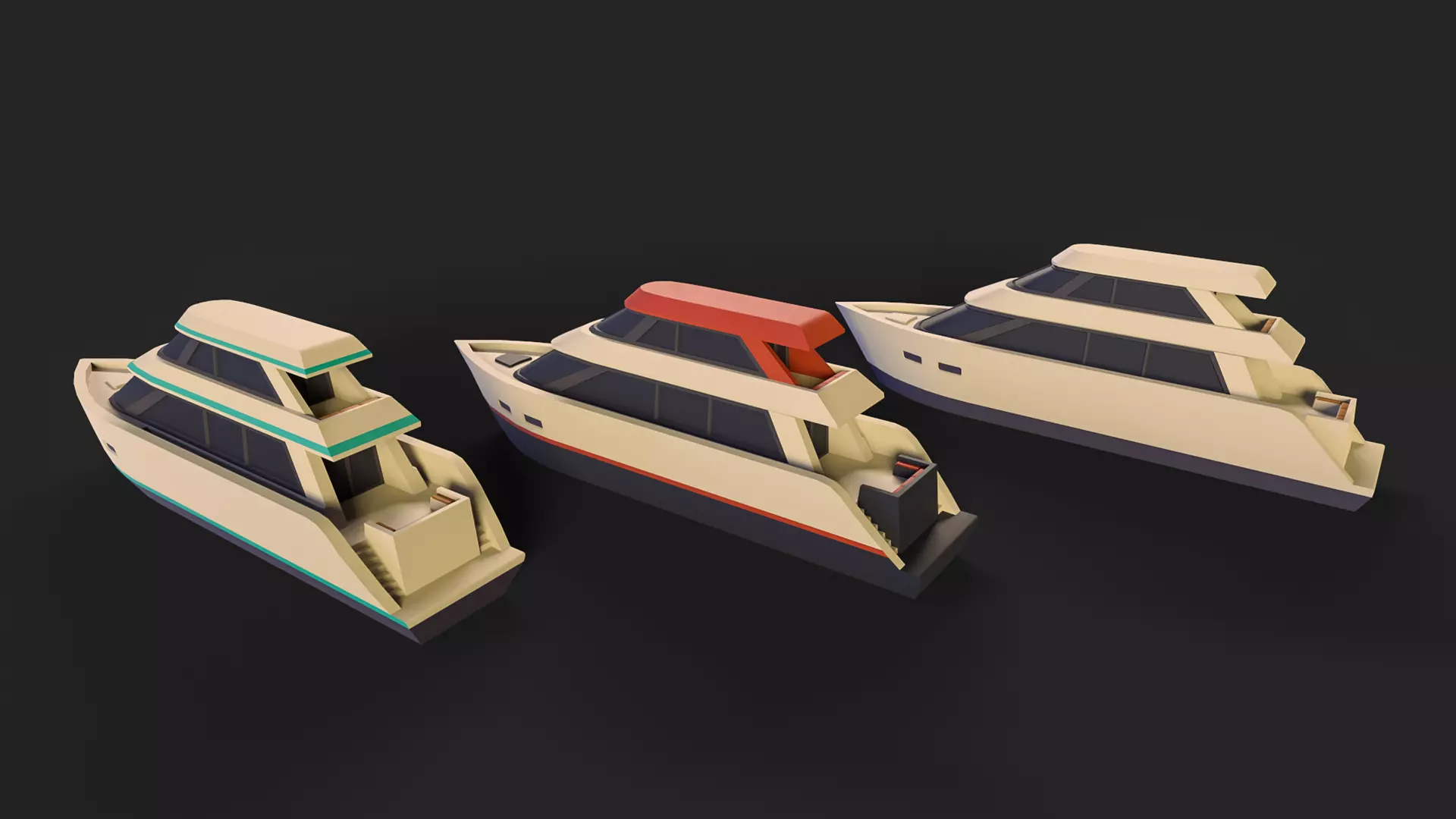 Stylized Watercraft Pack Low-poly 3D model_20