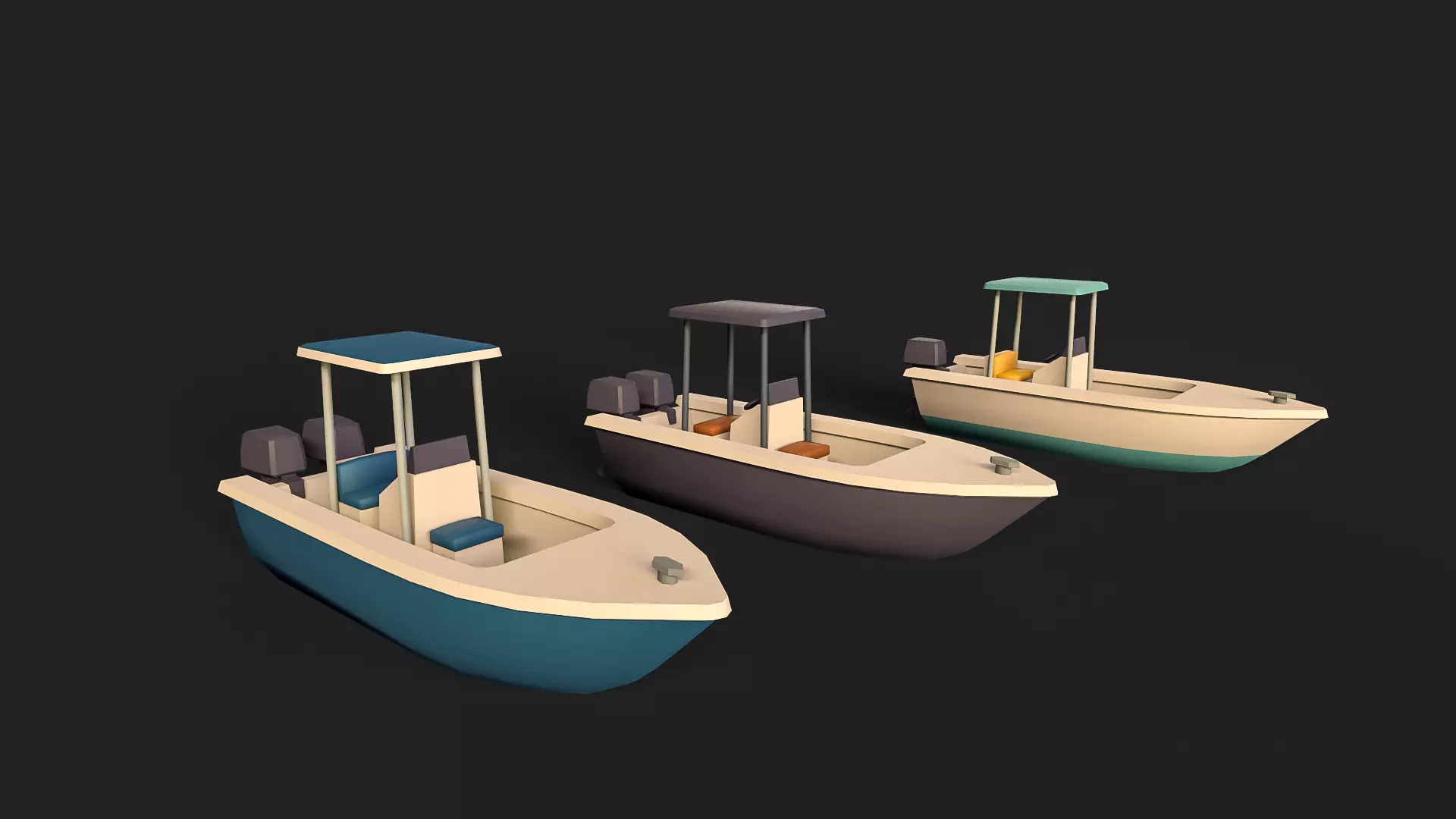 Stylized Watercraft Pack Low-poly 3D model_12