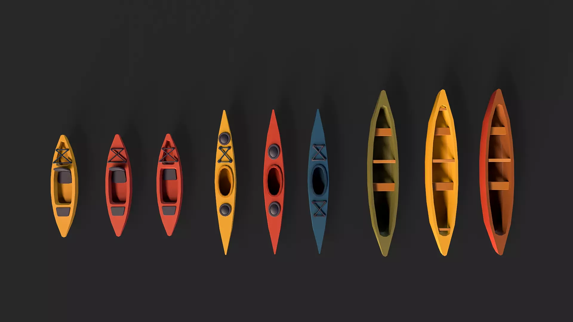 Stylized Watercraft Pack Low-poly 3D model_4