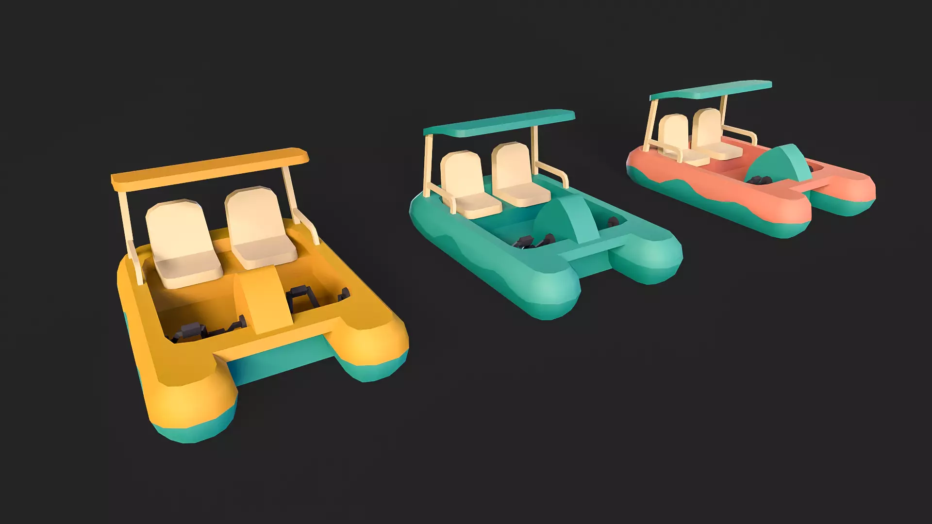 Stylized Watercraft Pack Low-poly 3D model_11