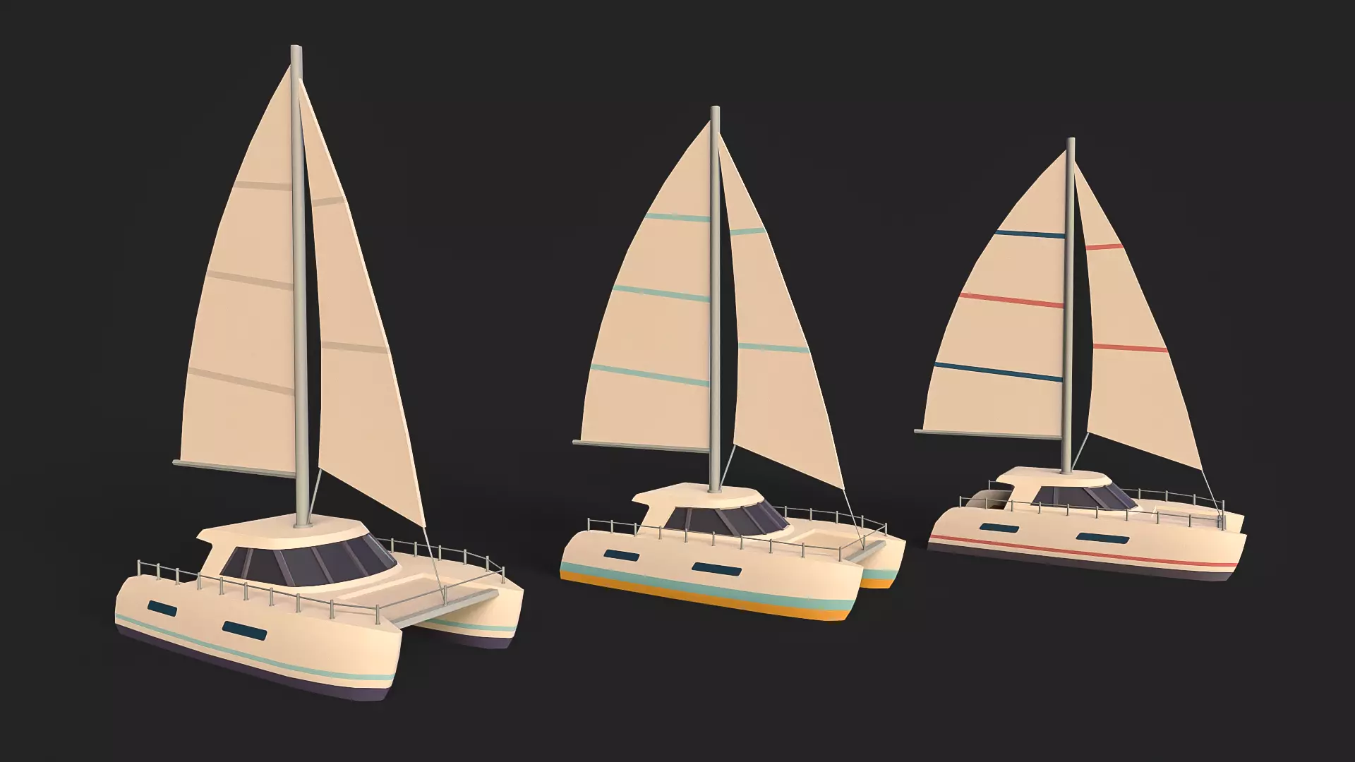 Stylized Watercraft Pack Low-poly 3D model_15