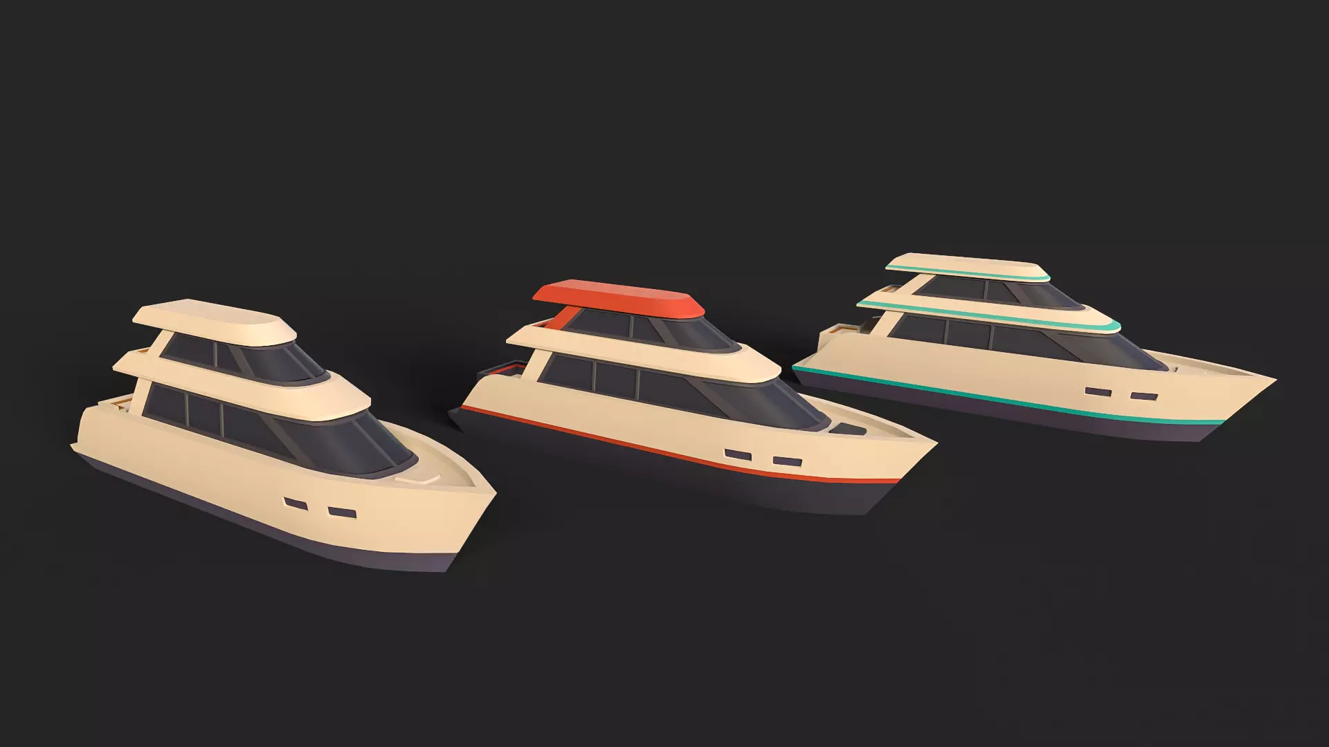 Stylized Watercraft Pack Low-poly 3D model_19