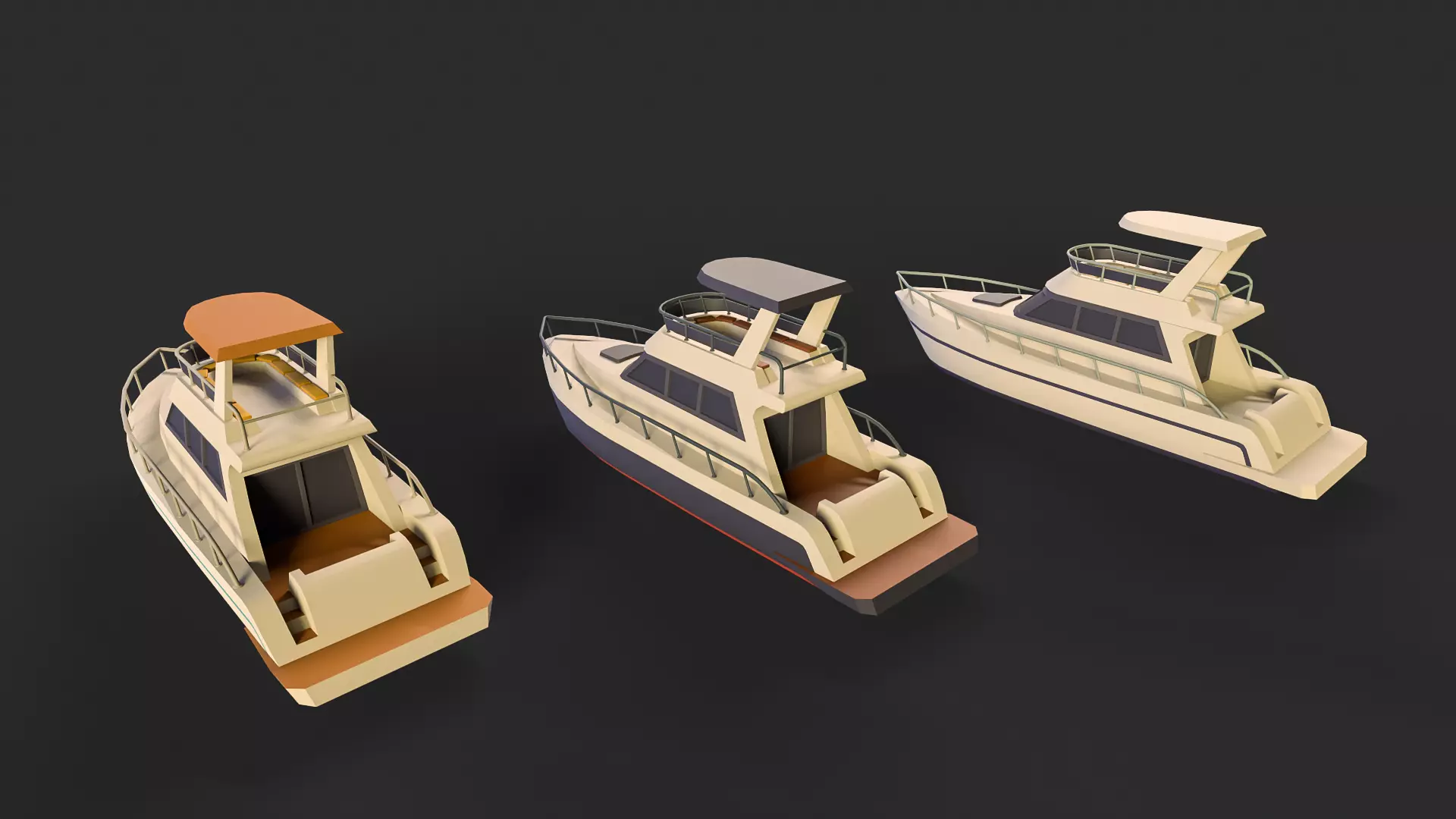 Stylized Watercraft Pack Low-poly 3D model_18