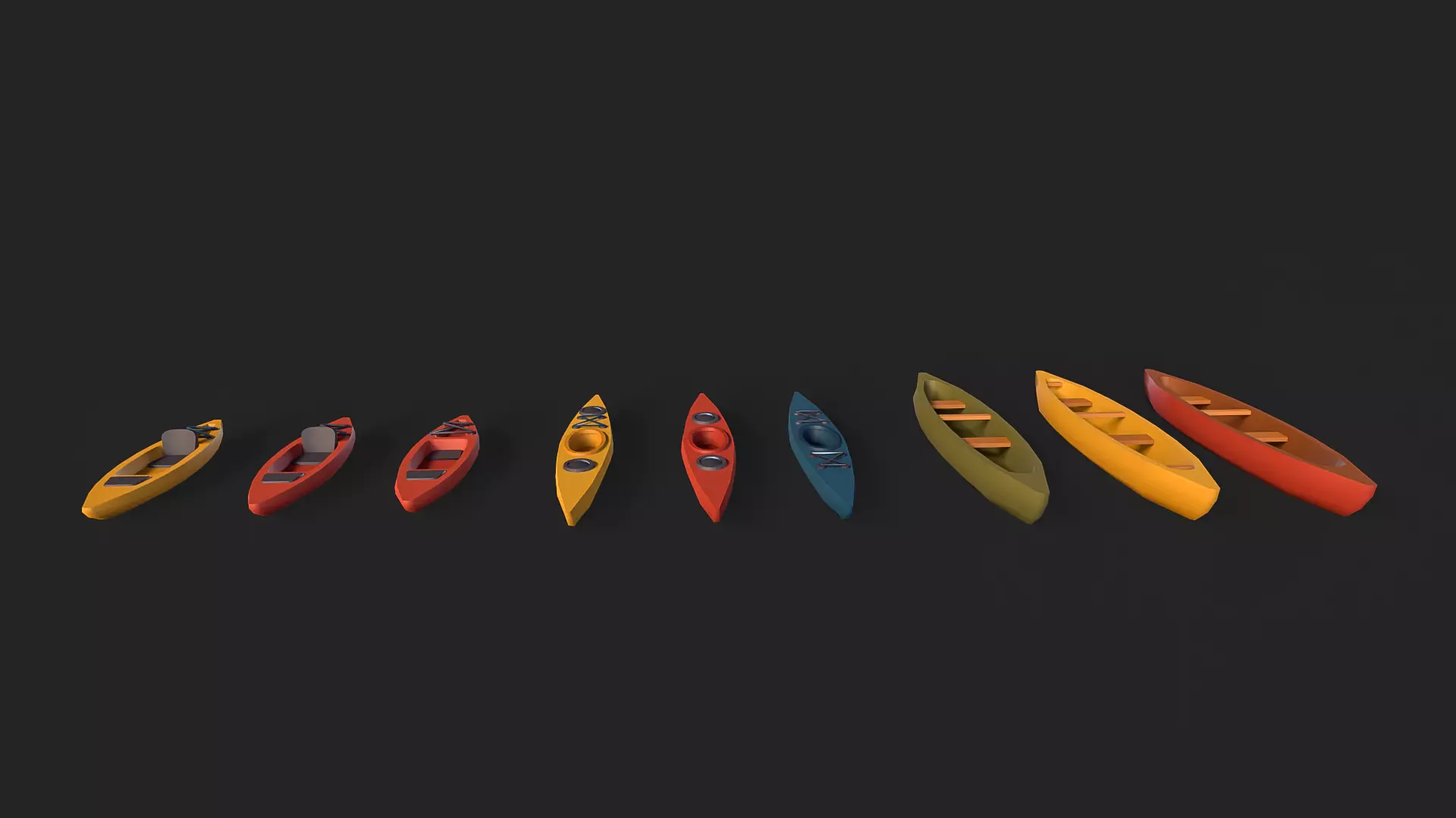 Stylized Watercraft Pack Low-poly 3D model_5
