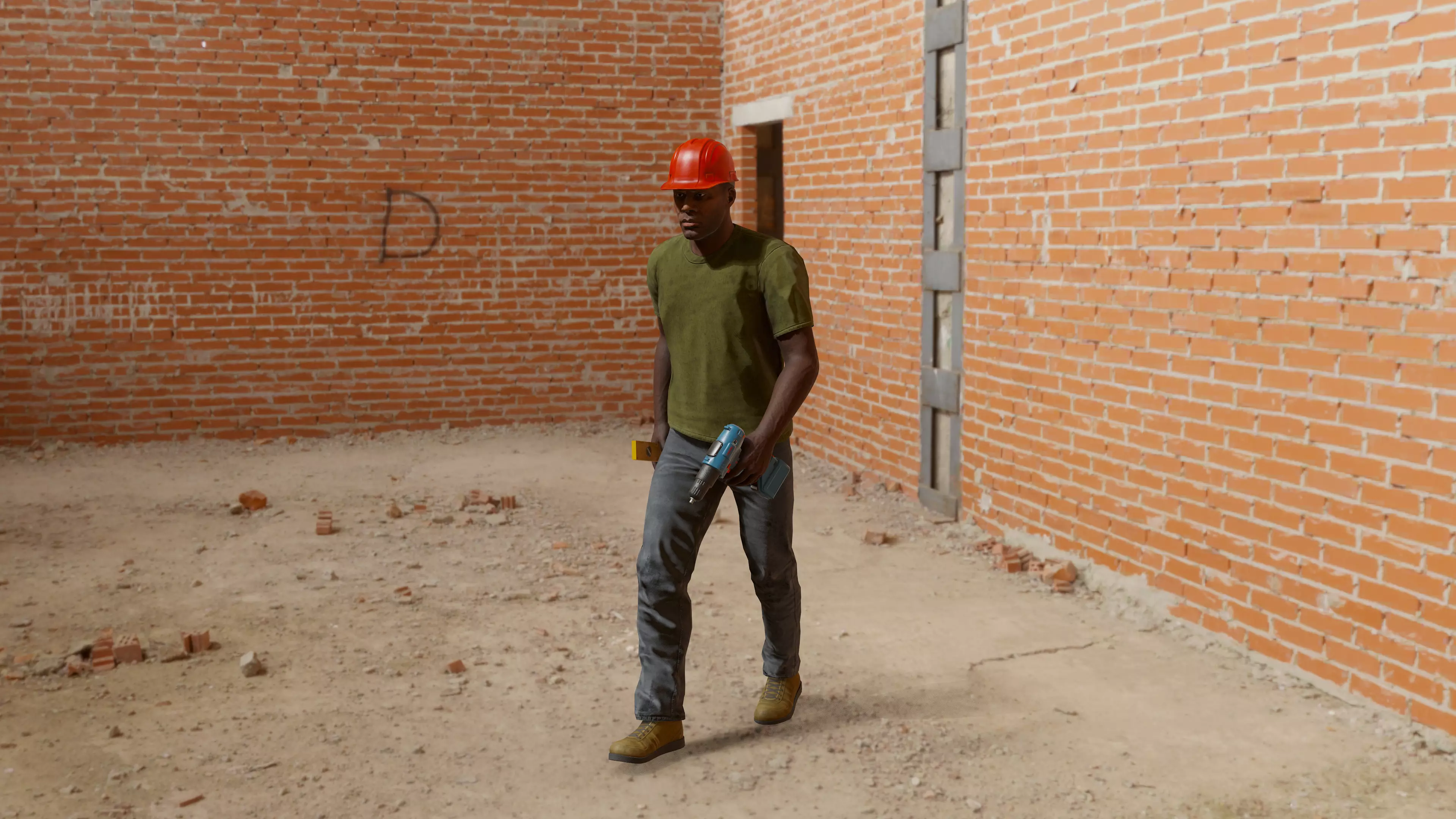 Workers Modular Character Low-poly 3D model_19