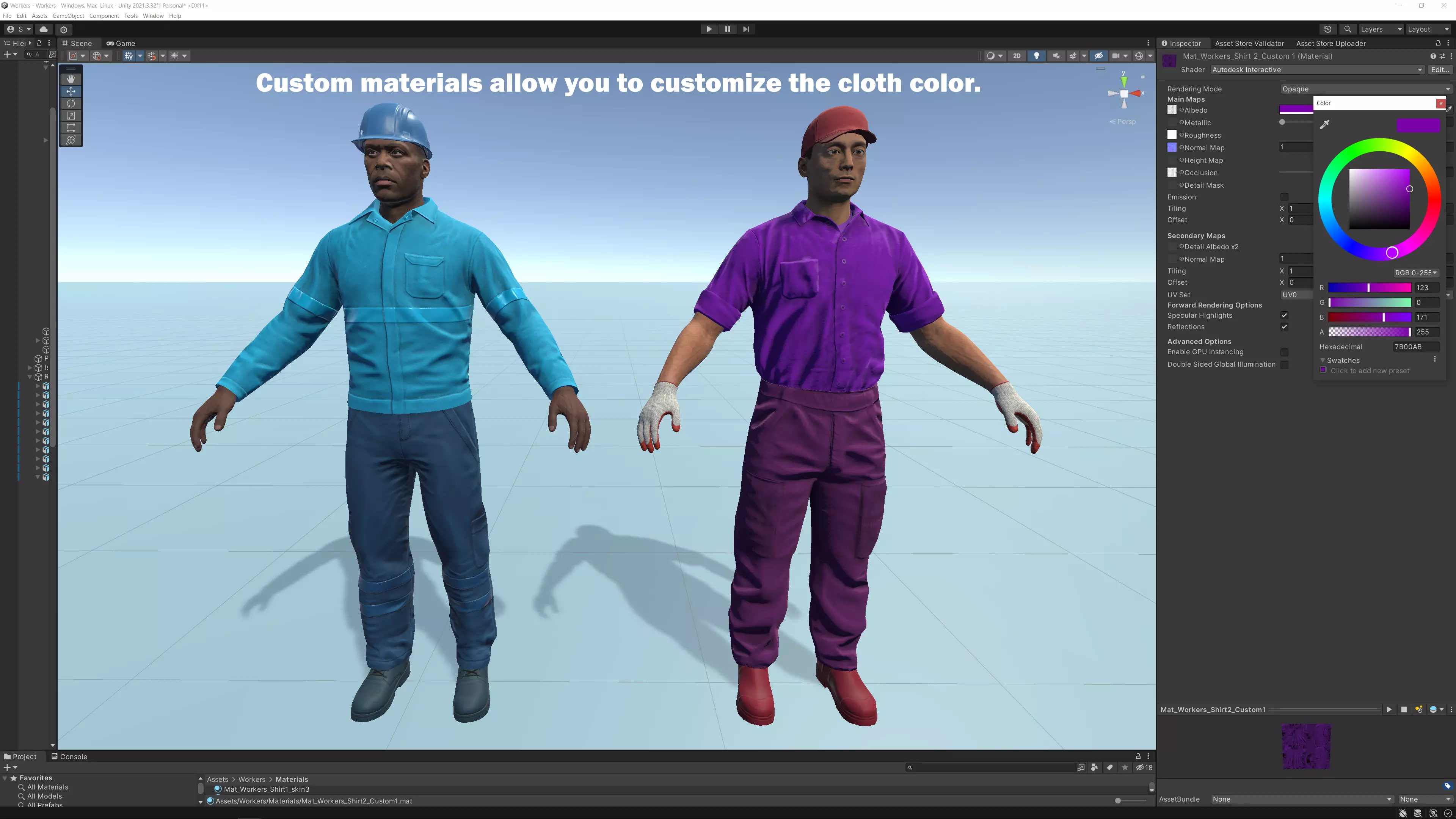 Workers Modular Character Low-poly 3D model_16