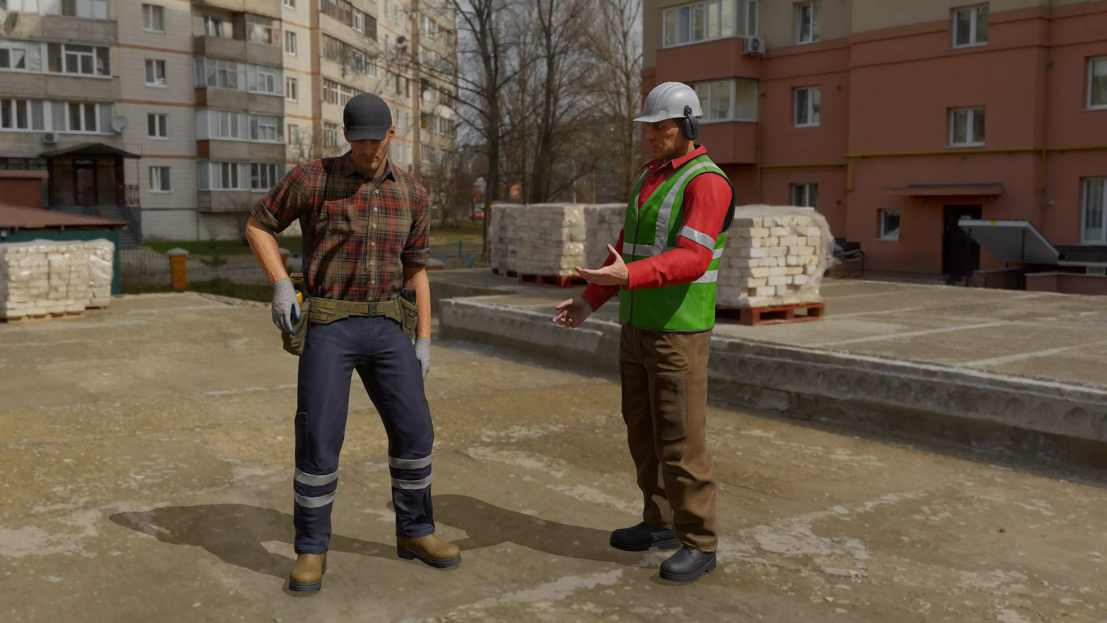 Workers Modular Character Low-poly 3D model_17