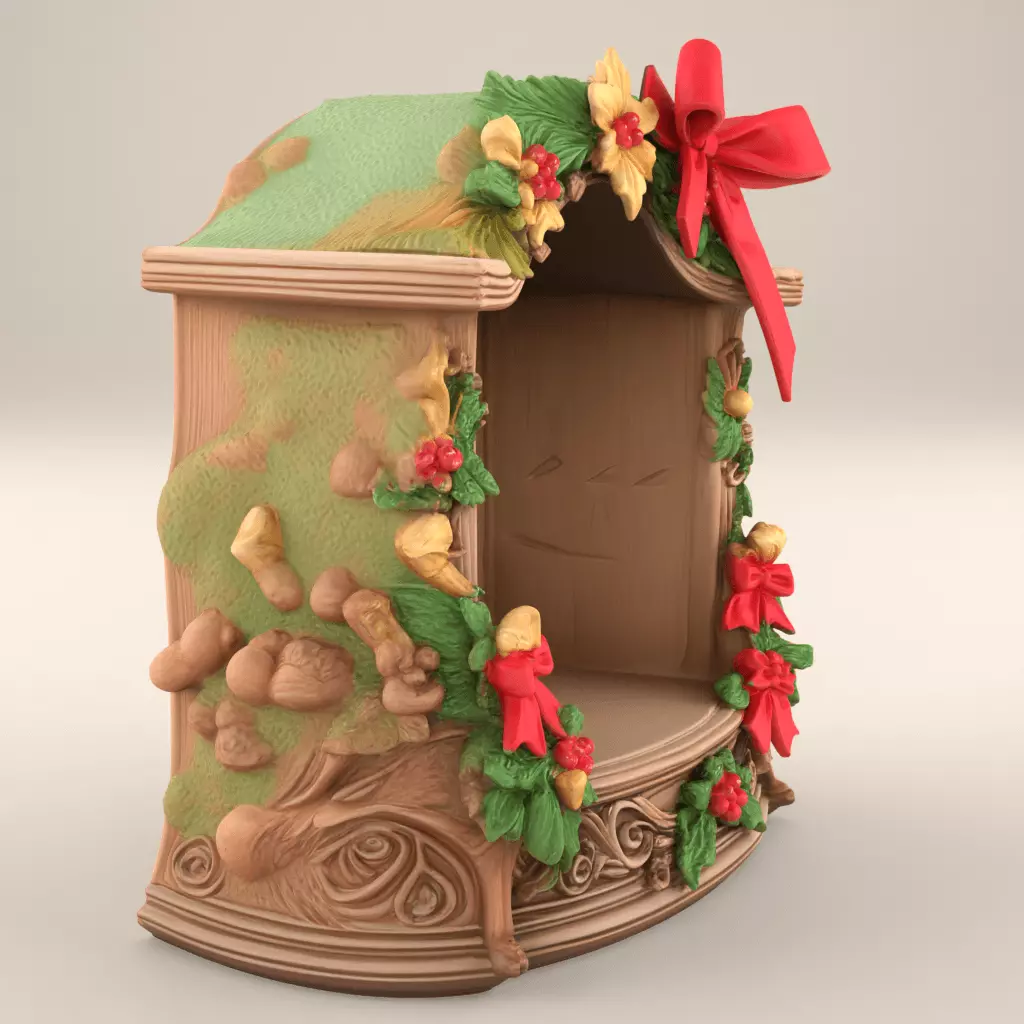 Christmas Nativity Stable Decor 3D STL File 3D print model_2