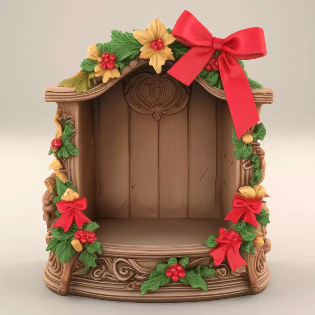 Christmas Nativity Stable Decor 3D STL File 3D print model_0