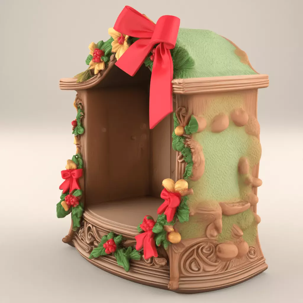 Christmas Nativity Stable Decor 3D STL File 3D print model_1