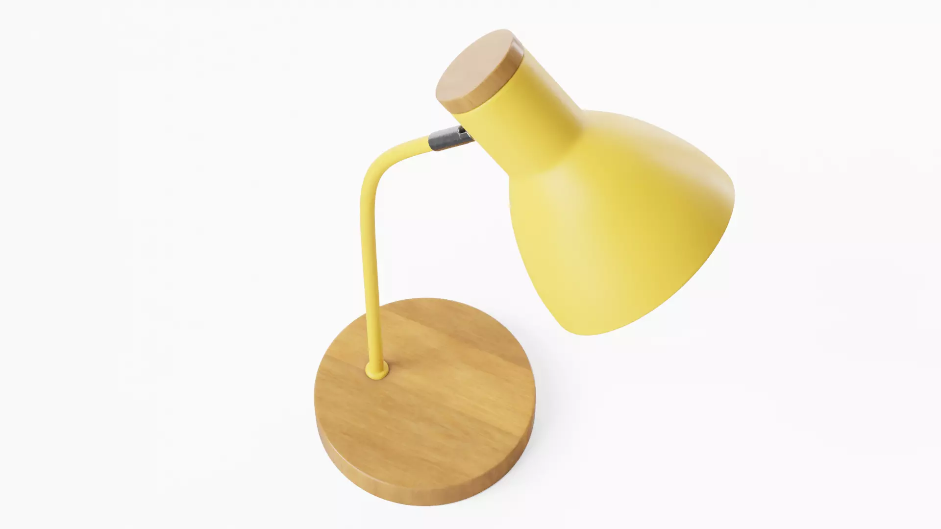 Adjustable Table Lamp Yellow - PBR metal lamp Low-poly 3D model_10