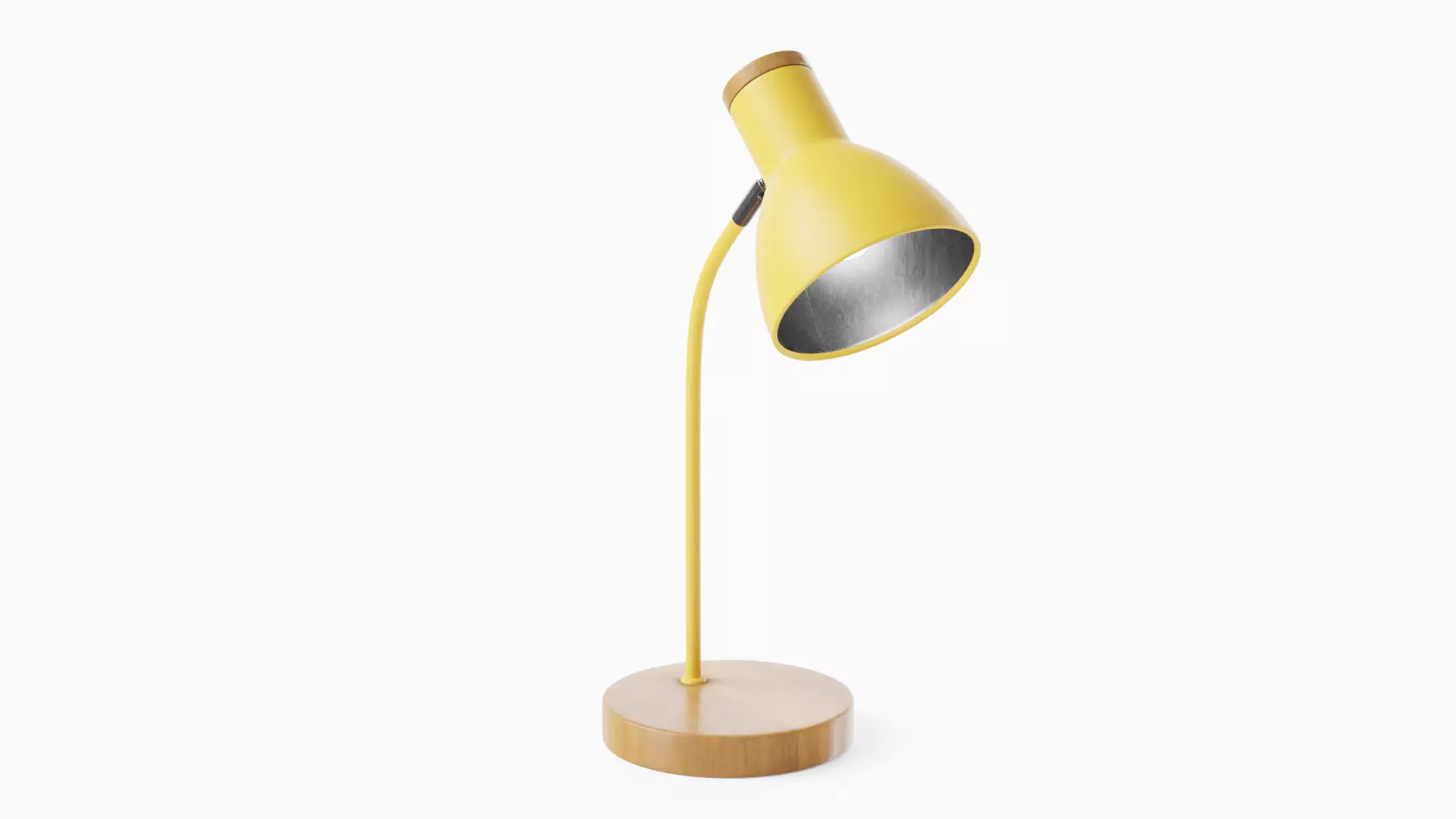 Adjustable Table Lamp Yellow - PBR metal lamp Low-poly 3D model_0