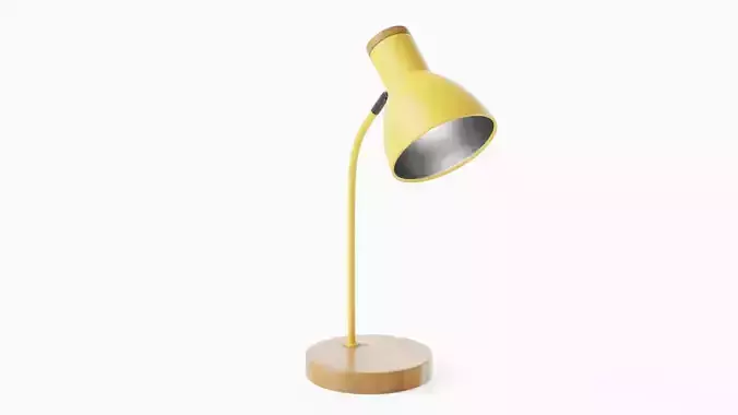 Adjustable Table Lamp Yellow - PBR metal lamp Low-poly 3D model