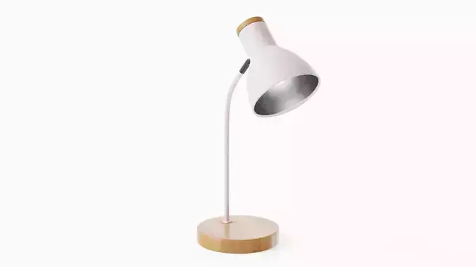 Adjustable Table Lamp Pink - PBR metal lamp Low-poly 3D model