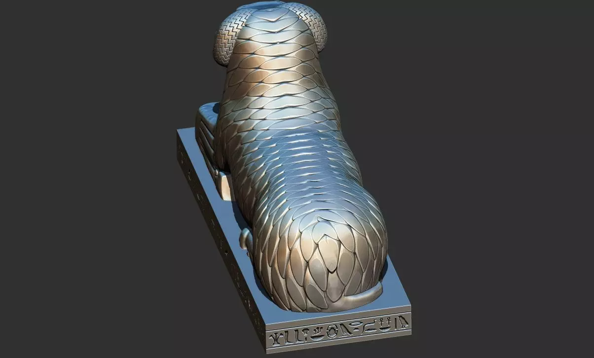 Amun Ram Sphinxs Egyptian Pharaoh Statue 3D printable Model 3D print model_4