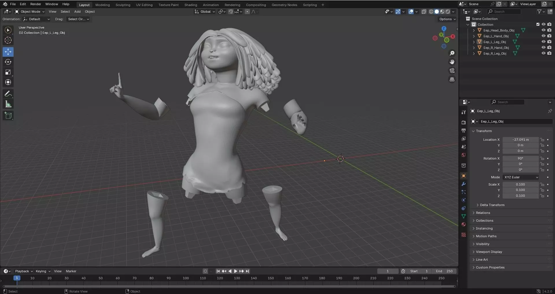 Eep Crood 3D model 3D print model_5