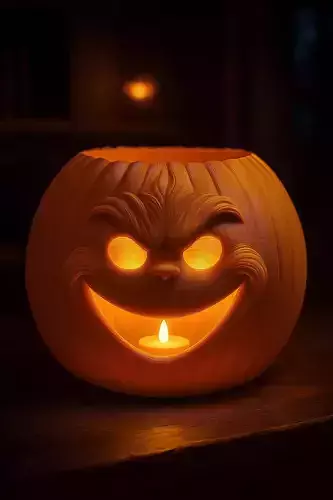 Grinch-themed Halloween pumpkin 3D print model Grinch-themed Halloween pumpkin 3D print model