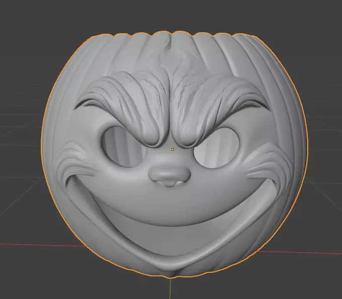 Grinch-themed Halloween pumpkin 3D print model_2