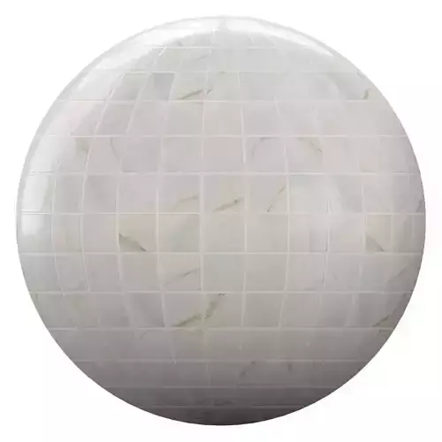 White   Beige Marble Small Square Tiles 3D Model