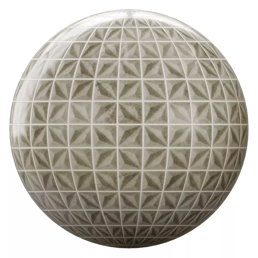 Beige Geometric Patterned Ceramic Tile Texture Texture_0