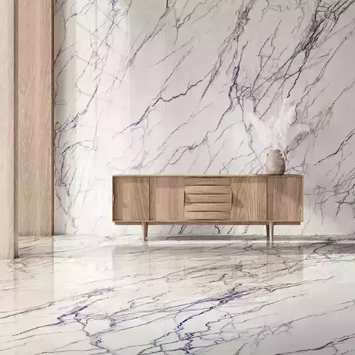 White Marble Texture with Purple Veins 