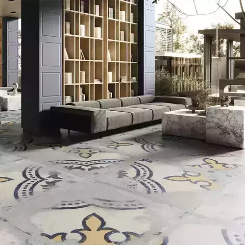 Vintage Patterned Floor Tile 3D Model Texture
