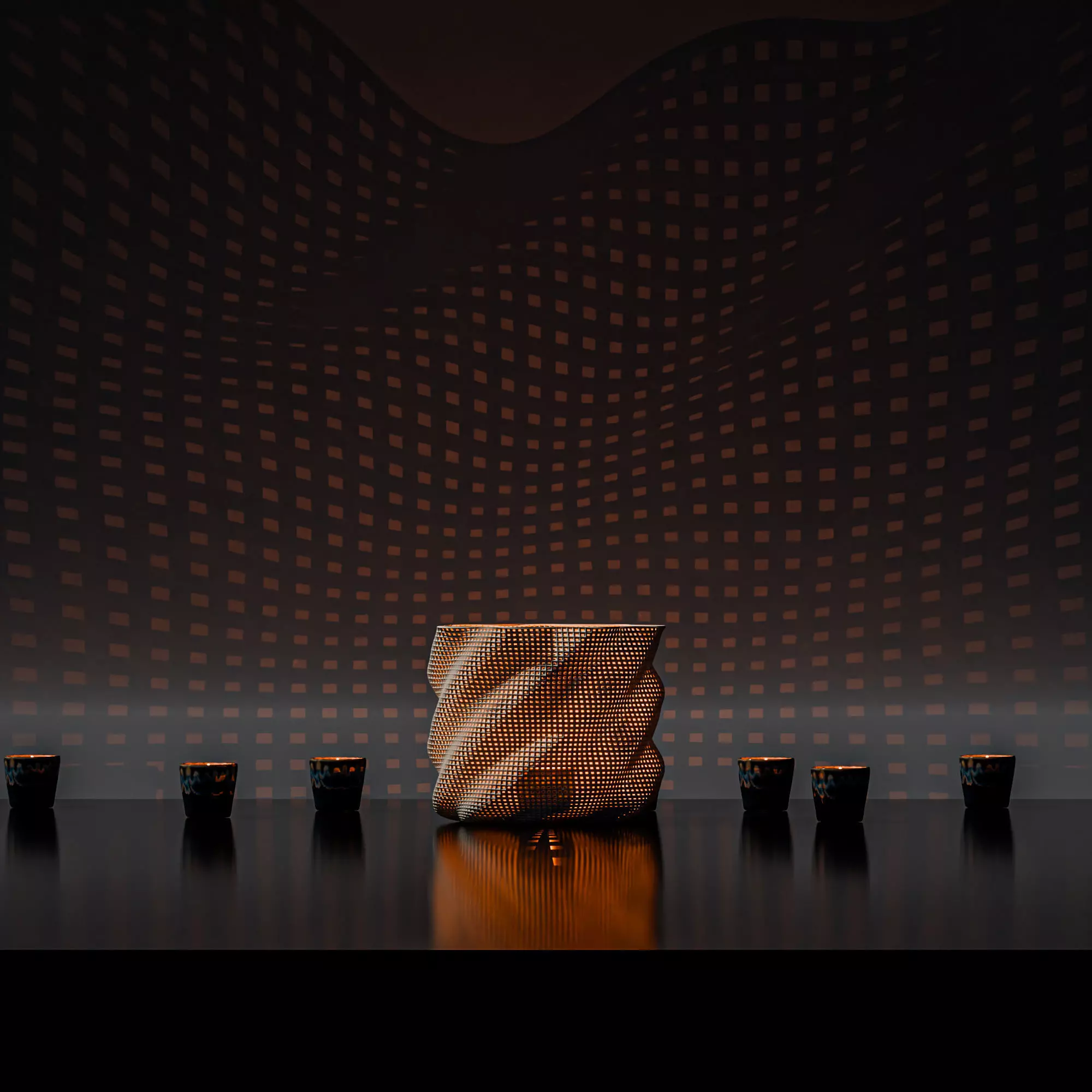 Dot Mesh Vase Lamp Shade Free 3D print model