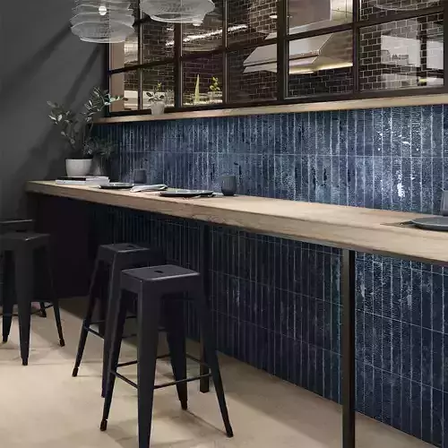 Dark Blue Glossy Wall Tile 3D Model